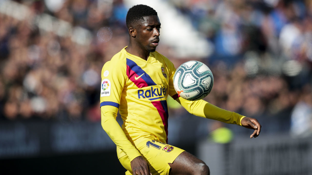 MADRID, SPAIN - NOVEMBER 23: Ousmane Dembele of FC Barcelona during the La Liga Santander match between Leganes v FC Barcelona at the Estadio Municipal de Butarque on November 23, 2019 in Madrid Spain