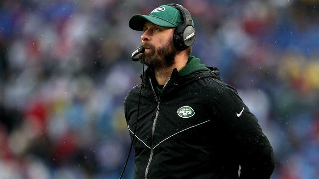 ORCHARD PARK, NEW YORK - DECEMBER 29: Head Coach Adam Gase of the New York Jets looks on during the first quarter of an NFL game against the Buffalo Bills at New Era Field on December 29, 2019 in Orchard Park, New York.