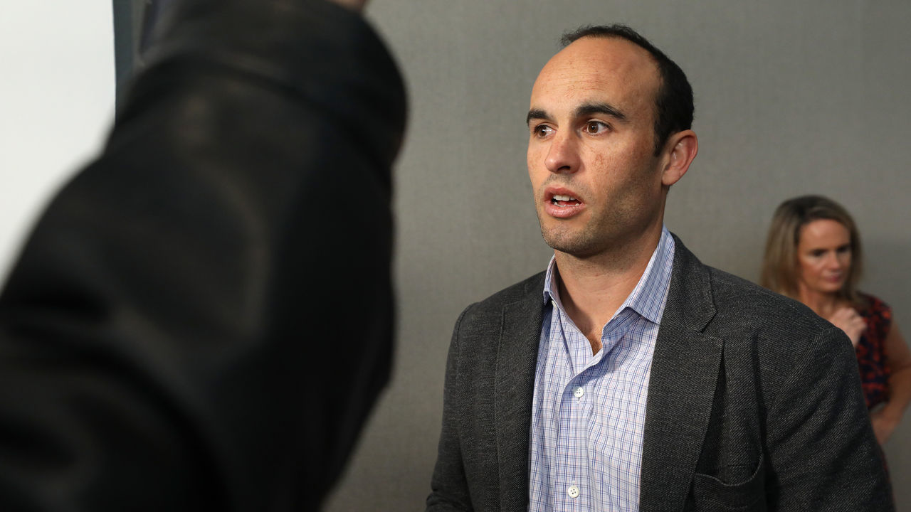 NEW YORK, NEW YORK - SEPTEMBER 14: Landon Donovan is interviewed at the Gatorade premiere of the docu-series, “Cantera 5v5” during the Tribeca TV Festival on Saturday, September 14, 2019 in New York City.