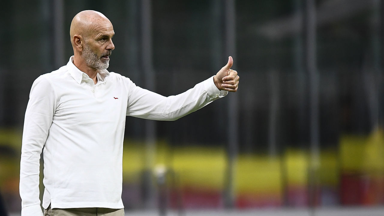 STADIO GIUSEPPE MEAZZA, MILAN, ITALY - 2020/09/24: Stefano Pioli, head coach of AC Milan, gestures during the UEFA Europa League Third Qualifying Round football match between AC Milan and FK Bodo/Glimt. AC Milan won 3-2 over FK Bodo/Glimt.