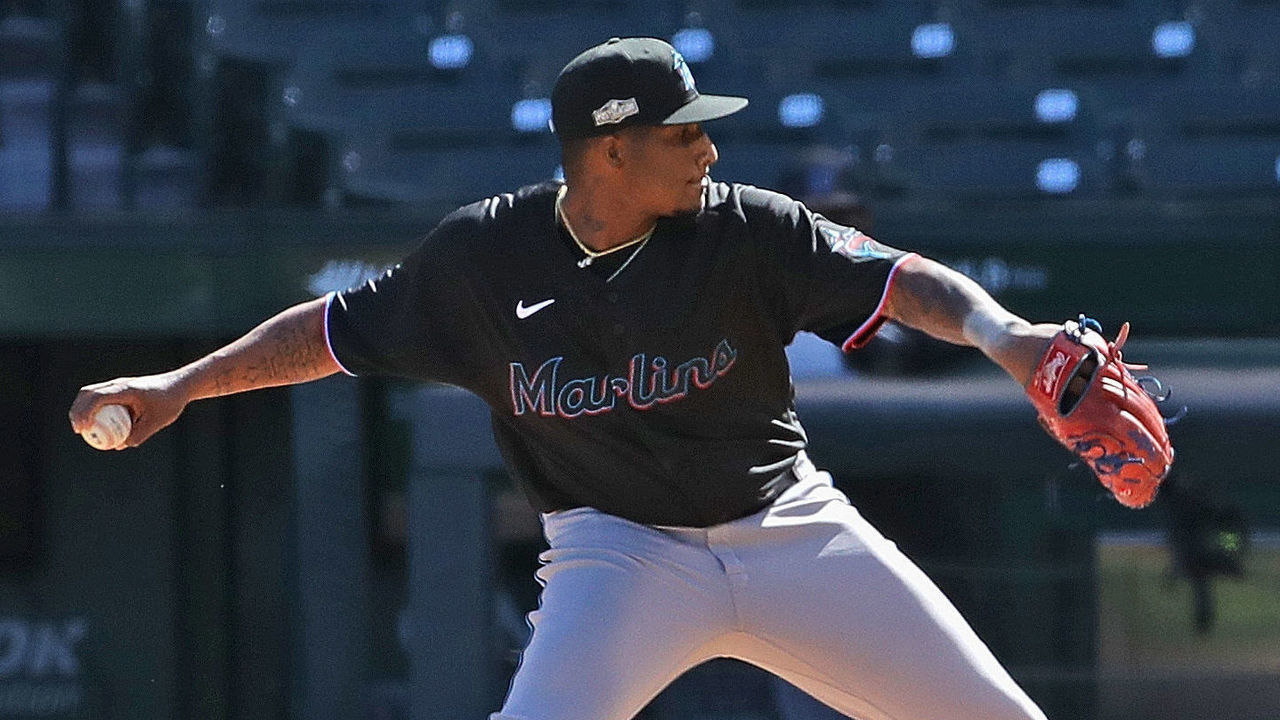 CHICAGO, ILLINOIS - OCTOBER 02: Starting pitcher Sixto Sanchez #73 of the Miami Marlins delivers the ball against the Chicago Cubs during Game Two of the National League Wild Card Series at Wrigley Field on October 02, 2020 in Chicago, Illinois.