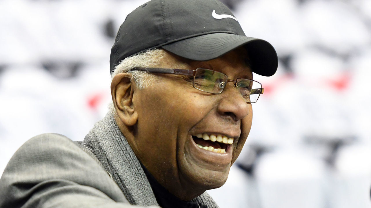 WASHINGTON, DC - FEBRUARY 09: Former Georgetown Hoyas head coach John Thompson Jr. looks on before a college basketball game between the Georgetown Hoyas and the Butler Bulldogs at the Capital One Arena on February 9, 2019 in Washington, DC.