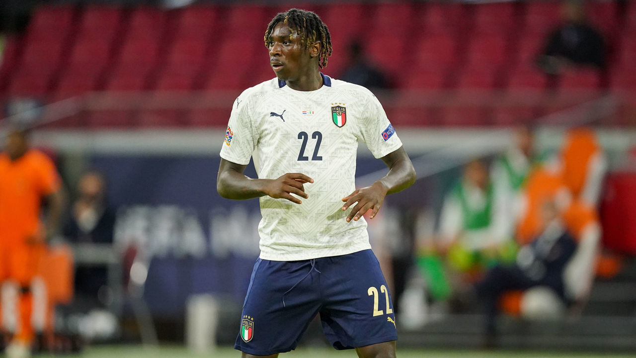 AMSTERDAM, NETHERLANDS - SEPTEMBER 7: Moise Kean of Italia during the nations league match between The Netherlands and Italy on september 7, 2020 in Zeist, The Netherlands. "n