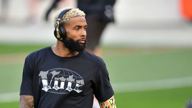 CLEVELAND, OHIO - SEPTEMBER 17: Wide receiver Odell Beckham Jr. #13 of the Cleveland Browns warms up prior to the game against the Cincinnati Bengals at FirstEnergy Stadium on September 17, 2020 in Cleveland, Ohio. The Browns defeated the Bengals 35-30.