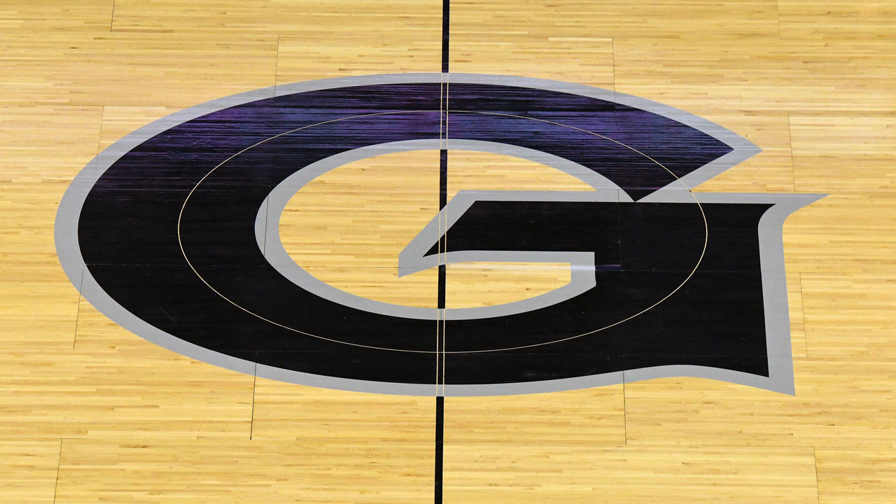 WASHINGTON, DC - JANUARY 17: The Georgetown Hoyas logo on the floor before a college basketball game against the Villanova Wildcats at the Capital One Arena on January 17, 2018 in Washington, DC. The Wildcats won 88-56. *** Local Caption ***