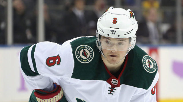 NEW YORK, NEW YORK - NOVEMBER 25: Ryan Donato #6 of the Minnesota Wild skates against the New York Rangers at Madison Square Garden on November 25, 2019 in New York City. The Rangers defeated the Wild 3-2 in overtime.