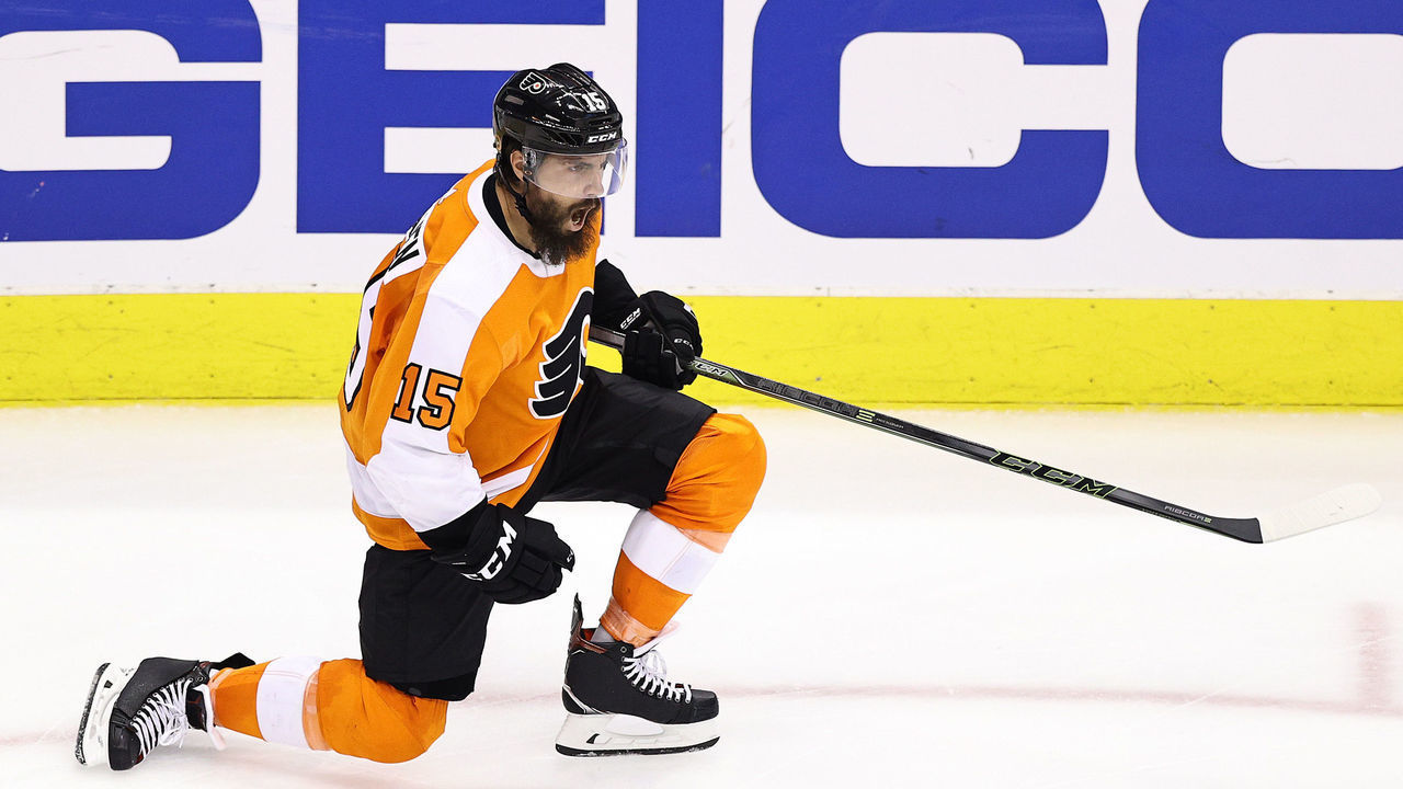 TORONTO, ONTARIO - SEPTEMBER 01: Matt Niskanen #15 of the Philadelphia Flyers celebrates after scoring a goal against the New York Islanders during the third period in Game Five of the Eastern Conference Second Round during the 2020 NHL Stanley Cup Playoffs at Scotiabank Arena on September 01, 2020 in Toronto, Ontario.