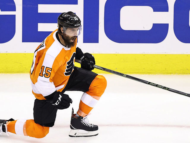 TORONTO, ONTARIO - SEPTEMBER 01: Matt Niskanen #15 of the Philadelphia Flyers celebrates after scoring a goal against the New York Islanders during the third period in Game Five of the Eastern Conference Second Round during the 2020 NHL Stanley Cup Playoffs at Scotiabank Arena on September 01, 2020 in Toronto, Ontario.