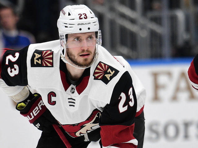 ST. LOUIS, MO - FEBRUARY 20: Arizona Coyotes defenseman Oliver Ekman-Larsson (23) during an NHL game between the Arizona Coyotes and the St. Louis Blues, on February 20, 2020, at Enterprise Center, St. Louis, MO. Photo by Keith Gillett/Icon Sportswire via Getty Images)