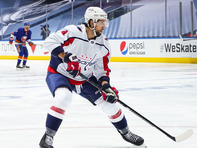 TORONTO, ONTARIO - AUGUST 16: Brenden Dillon #4 of the Washington Capitals skates against New York Islanders during the first period in Game Three of the Eastern Conference First Round of the 2020 NHL Stanley Cup Playoff at Scotiabank Arena on August 16, 2020 in Toronto, Ontario.