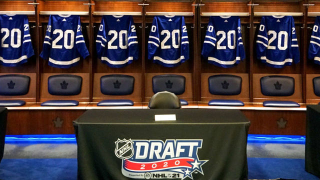TORONTO, ON - OCTOBER 06: A general view of the Toronto Maple Leafs draft room before the first round of the 2020 NHL Entry Draft at Scotiabank Arena on October 06, 2020 in Toronto, Ontario, Canada. The 2020 NHL Draft was held virtually due to the ongoing Coronavirus pandemic.