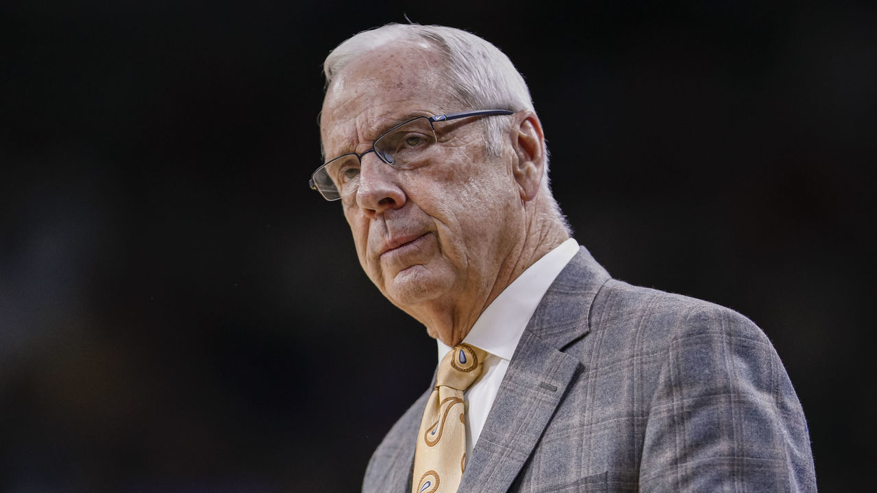 SOUTH BEND, IN - FEBRUARY 17: Head coach Roy Williams of the North Carolina Tar Heels is seen during the game against the Notre Dame Fighting Irish at Purcell Pavilion on February 17, 2020 in South Bend, Indiana.