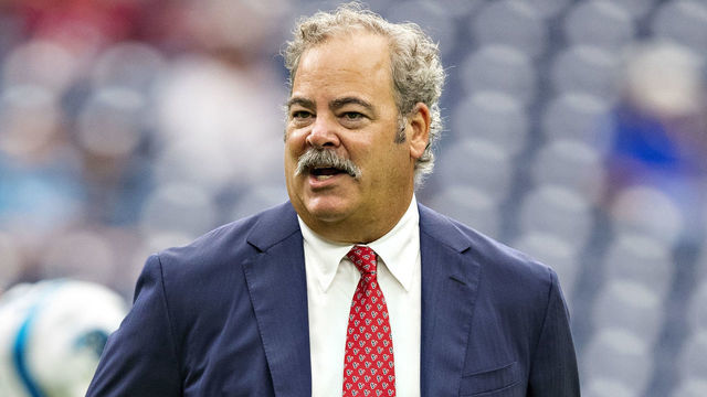 HOUSTON, TX - SEPTEMBER 29: Owner Cal McNair of the Houston Texans watches his team warm up before a game against the Carolina Panthers at NRG Stadium on September 29, 2019 in Houston, Texas. The Panthers defeated the Texans 16-10.