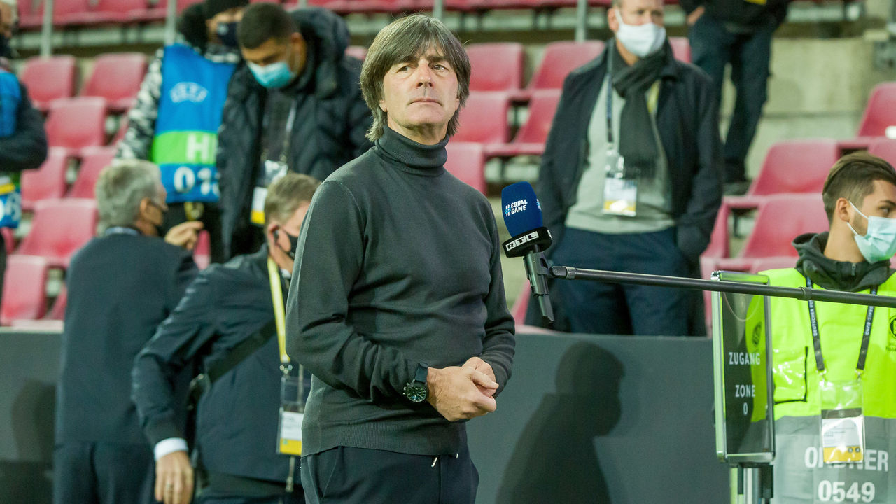 COLOGNE, GERMANY - OCTOBER 07: (BILD ZEITUNG OUT) head coach Joachim Loew of Germany looks on prior to the international friendly match between Germany and Turkey at RheinEnergieStadion on October 7, 2020 in Cologne, Germany.
