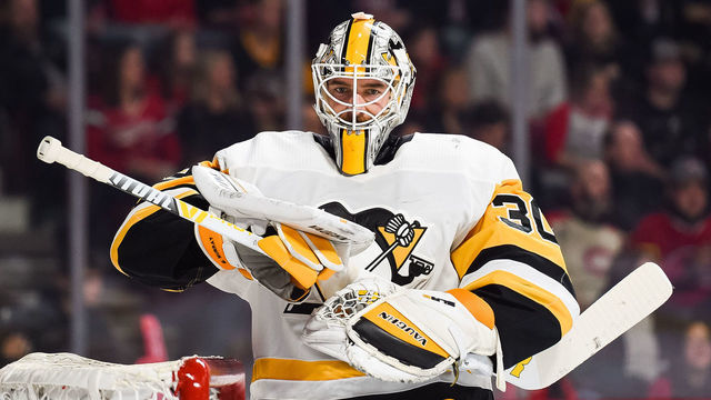 MONTREAL, QC - JANUARY 04: Look on Pittsburgh Penguins goalie Matt Murray (30) during the Pittsburgh Penguins versus the Montreal Canadiens game on January 04, 2020, at Bell Centre in Montreal, QC