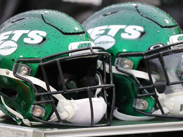 ORCHARD PARK, NY - DECEMBER 29: A general view of a New York Jets helmet before a game against the Buffalo Bills at New Era Field on December 29, 2019 in Orchard Park, New York. Jets beat the Bills 13 to 6.