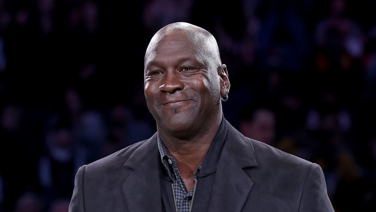 CHARLOTTE, NORTH CAROLINA - FEBRUARY 17: Michael Jordan, owner of the Charlotte Hornets, takes part in a ceremony honoring the 2020 NBA All-Star game during a break in play as Team LeBron take on Team Giannis in the fourth quarter during the NBA All-Star game as part of the 2019 NBA All-Star Weekend at Spectrum Center on February 17, 2019 in Charlotte, North Carolina. Team LeBron won 178-164. NOTE TO USER: User expressly acknowledges and agrees that, by downloading and/or using this photograph, user is consenting to the terms and conditions of the Getty Images License Agreement.