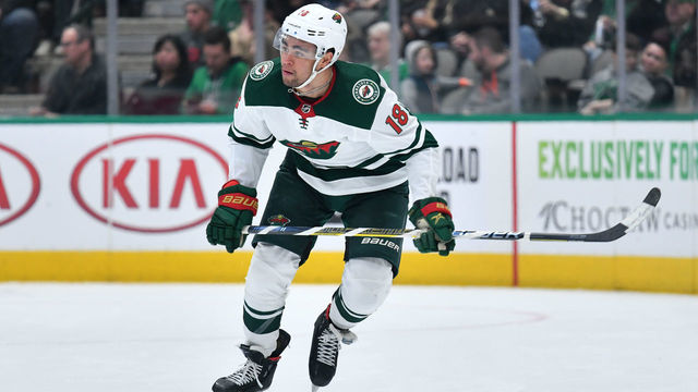DALLAS, TX - FEBRUARY 7: Jordan Greenway #18 of the Minnesota Wild skates against the Dallas Stars at the American Airlines Center on February 7, 2020 in Dallas, Texas.