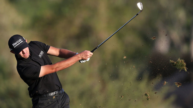 LAS VEGAS, NEVADA - OCTOBER 10: Patrick Cantlay hits from the fairway on the 18th hole during round three of the Shriners Hospitals For Children Open at TPC Summerlin on October 10, 2020 in Las Vegas, Nevada.
