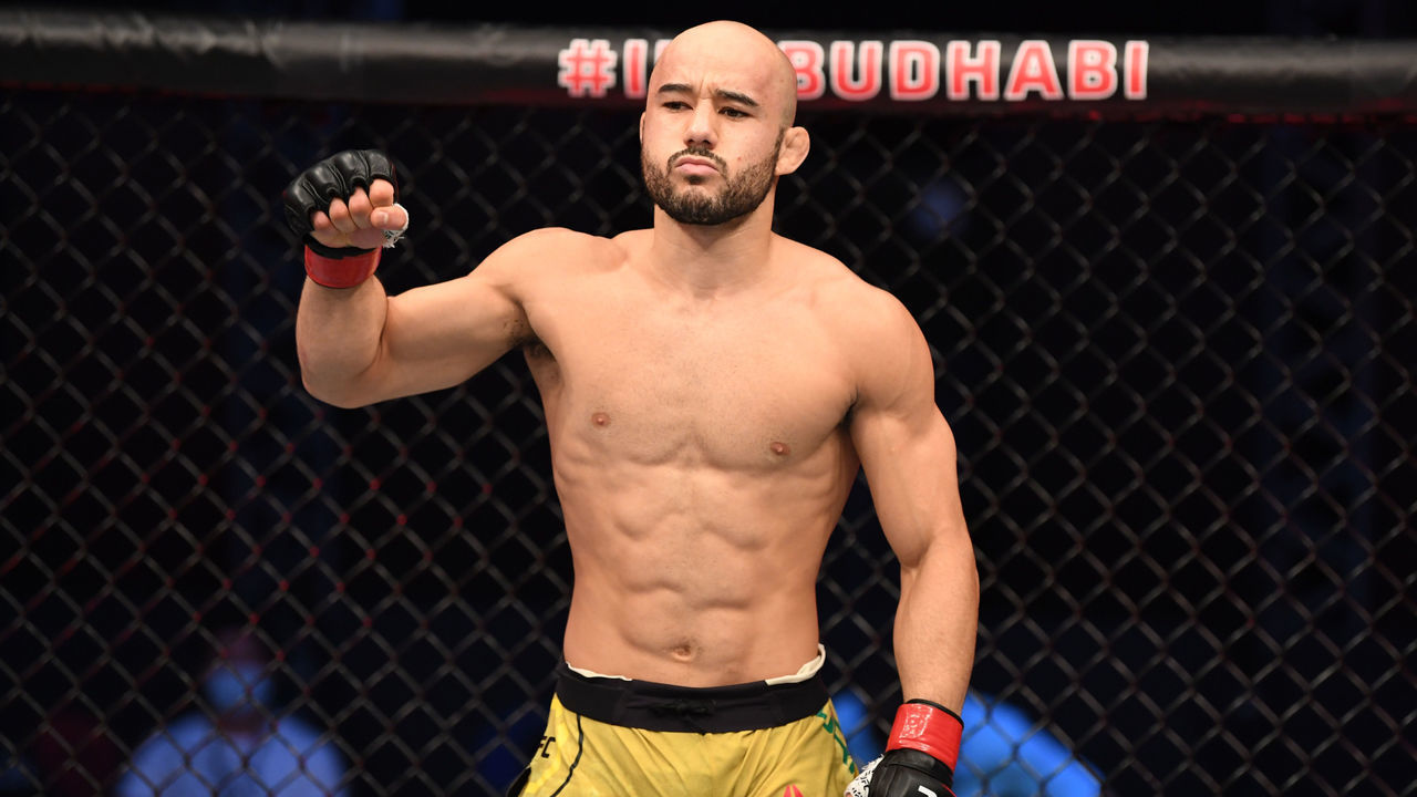 ABU DHABI, UNITED ARAB EMIRATES - OCTOBER 11: Marlon Moraes of Brazil stands in his corner prior to his bantamweight bout against Cory Sandhagen during the UFC Fight Night event inside Flash Forum on UFC Fight Island on October 11, 2020 in Abu Dhabi, United Arab Emirates.