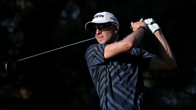 LAS VEGAS, NEVADA - OCTOBER 11: Martin Laird hits his tee shot on the 16th hole during the final round of the Shriners Hospitals For Children Open at TPC Summerlin on October 11, 2020 in Las Vegas, Nevada.