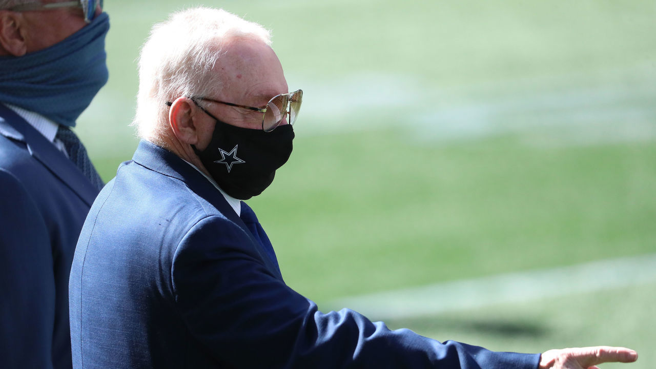 SEATTLE, WASHINGTON - SEPTEMBER 27: Dallas Cowboys Owner Jerry Jones looks on before their game against the Seattle Seahawks at CenturyLink Field on September 27, 2020 in Seattle, Washington.