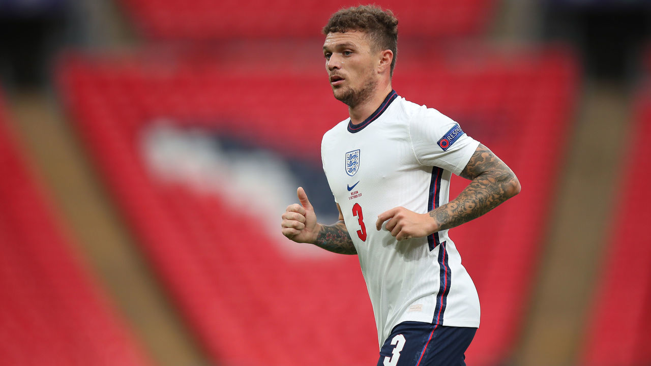 LONDON, ENGLAND - OCTOBER 11: Kieran Trippier of England during the UEFA Nations League group stage match between England and Belgium at Wembley Stadium on October 11, 2020 in London, United Kingdom. Football Stadiums around Europe remain empty due to the Coronavirus Pandemic as Government social distancing laws prohibit fans inside venues resulting in fixtures being played behind closed doors.