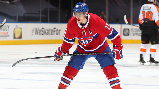 TORONTO, ONTARIO - AUGUST 18: Brendan Gallagher #11 of the Montreal Canadiens warms up before Game Four of the Eastern Conference First Round of the 2020 NHL Stanley Cup Playoff between the Philadelphia Flyers and the Montreal Canadiens at Scotiabank Arena on August 18, 2020 in Toronto, Ontario.
