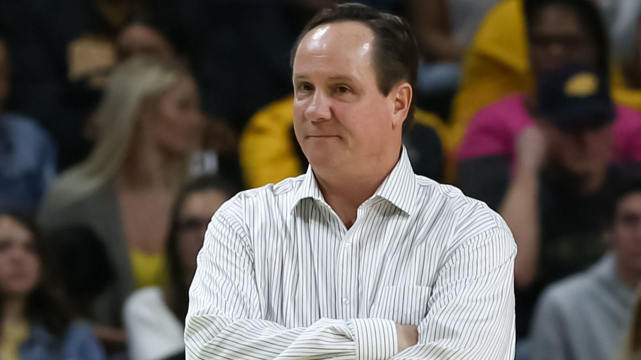 WICHITA, KS - JANUARY 18: Wichita State Shockers head coach Gregg Marshall stands with his arms folded in the second half of an AAC basketball game between the Houston Cougars and Wichita State Shockers on January 18, 2020 at Charles Koch Arena in Wichita, KS.