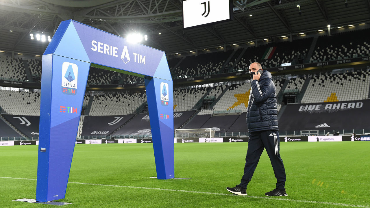 TURIN, ITALY - OCTOBER 04: General view inside the stadium before the Serie A match between Juventus and SSC Napoli at Allianz Stadium on October 04, 2020 in Turin, Italy.