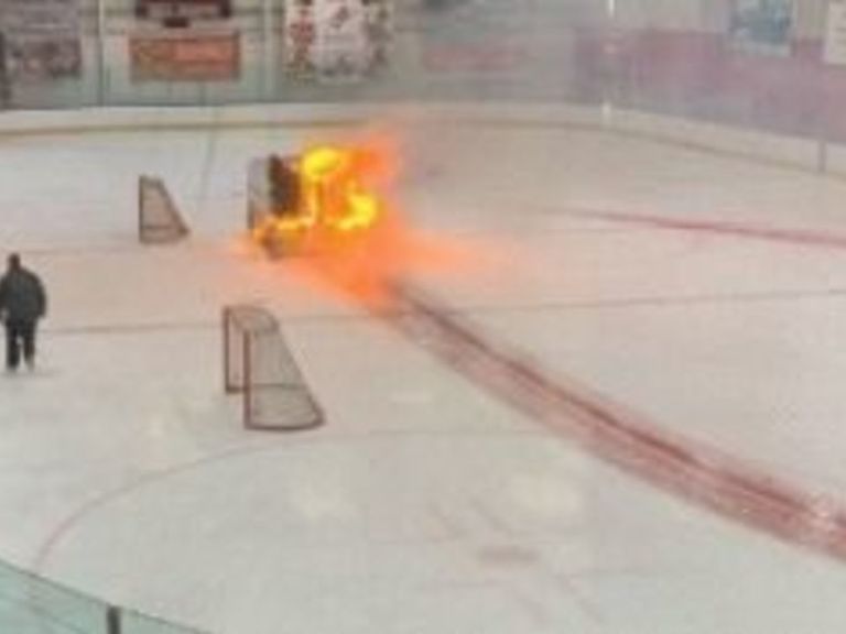 Ice resurfacer catches fire at Rochester rink