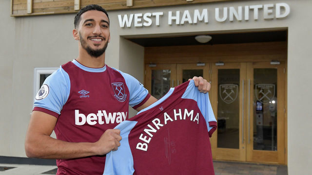ROMFORD, ENGLAND - OCTOBER 16: West Ham United Unveil New signing Said Benrahma at Rush Green on October 16, 2020 in Romford, England.