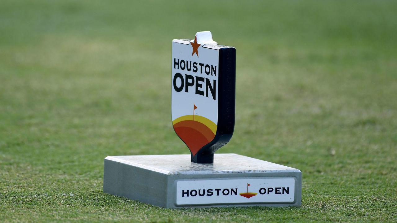 HUMBLE, TX - OCTOBER 11: A tee marker on the 10th tee during the second round of the Houston Open at the Golf Club of Houston on October 11, 2019 in Humble, Texas.