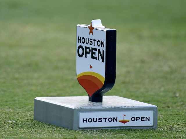 HUMBLE, TX - OCTOBER 11: A tee marker on the 10th tee during the second round of the Houston Open at the Golf Club of Houston on October 11, 2019 in Humble, Texas.