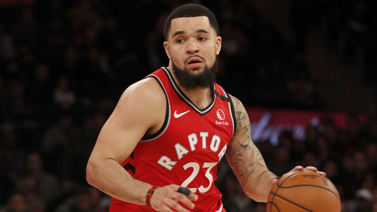 NEW YORK, NEW YORK - JANUARY 24: (NEW YORK DAILIES OUT) Fred VanVleet #23 of the Toronto Raptors in action against the New York Knicks at Madison Square Garden on January 24, 2020 in New York City. The Raptors defeated the Knicks 118-112.