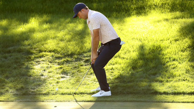 LAS VEGAS, NEVADA - OCTOBER 17: Russell Henley of the United States plays a shot during the third round of The CJ Cup @ Shadow Creek on October 17, 2020 in Las Vegas, Nevada.