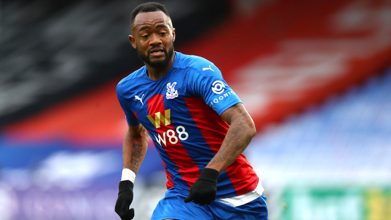 LONDON, ENGLAND - SEPTEMBER 26: Jordan Ayew of Crystal Palace during the Premier League match between Crystal Palace and Everton at Selhurst Park on September 26, 2020 in London, England. Sporting stadiums around the UK remain under strict restrictions due to the Coronavirus Pandemic as Government social distancing laws prohibit fans inside venues resulting in games being played behind closed doors.