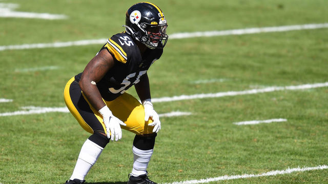 PITTSBURGH, PA - SEPTEMBER 20: Devin Bush #55 of the Pittsburgh Steelers in action during the game against the Denver Broncos at Heinz Field on September 20, 2020 in Pittsburgh, Pennsylvania.