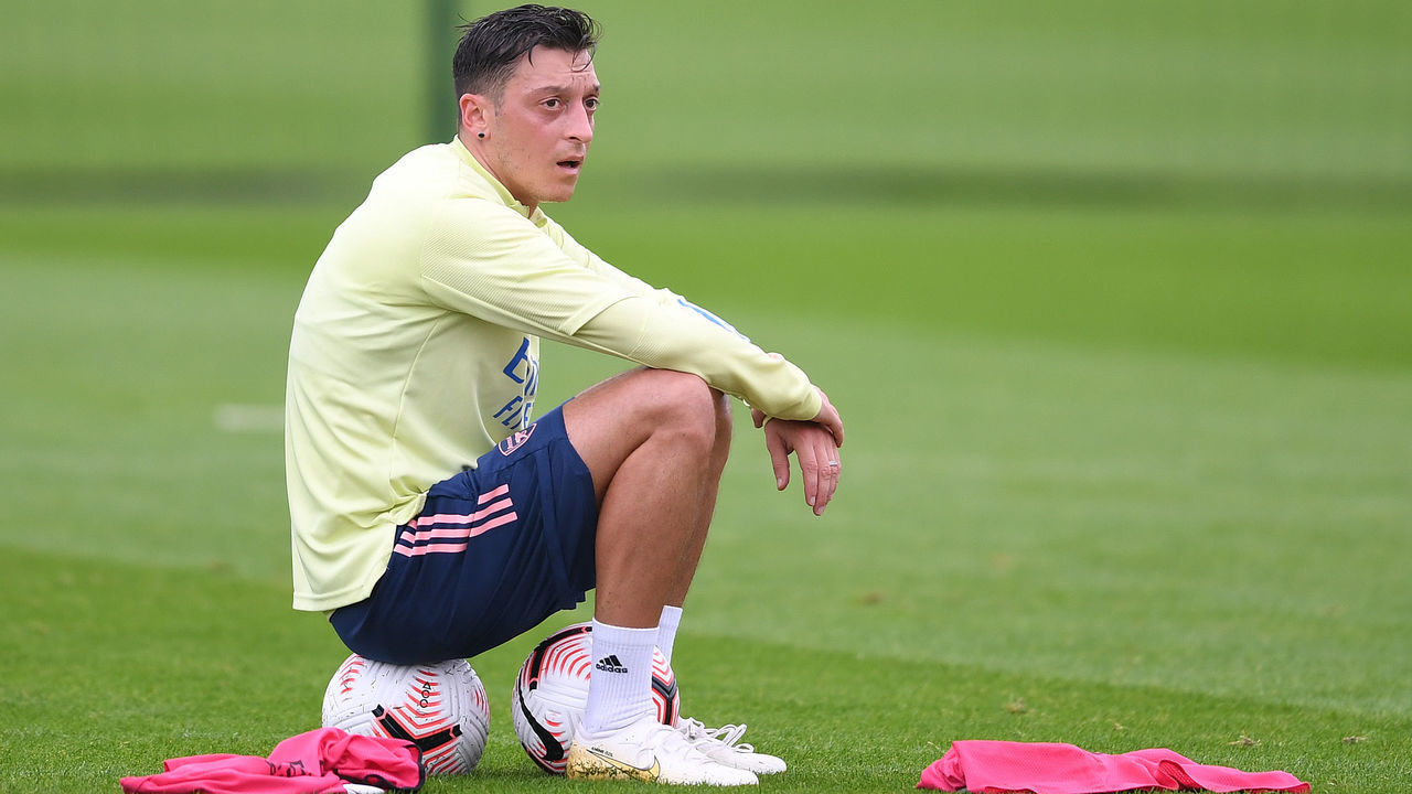 ST ALBANS, ENGLAND - SEPTEMBER 03: Mesut Ozil of Arsenal during a training session at London Colney on September 03, 2020 in St Albans, England.