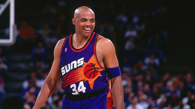 OAKLAND, CA - 1995: Charles Barkley #34 of the Phoenix Suns smiles against the Golden State Warriors circa 1995 at the Oakland-Alameda County Coliseum Arena in Oakland, California. Mandatory Copyright Notice: Copyright 1995 NBAE