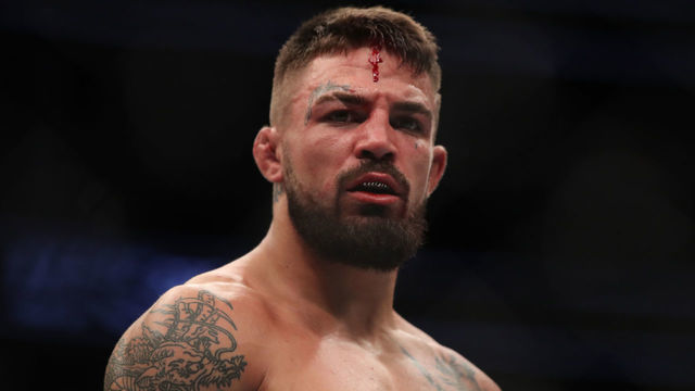 LAS VEGAS, NV - JULY 07: Mike Perry rests between rounds against Paul Felder in their welterweight fight during the UFC 226 event inside T-Mobile Arena on July 7, 2018 in Las Vegas, Nevada.
