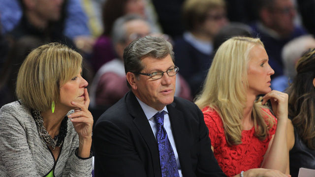 UConn coach Geno Auriemma, during the UConn Vs DePaul, NCAA Women's College basketball game at Webster Bank Arena, Bridgeport, Connecticut, USA. 19th December 2014