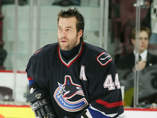 VANCOUVER, BC - APRIL 15: Todd Bertuzzi #44 of the Vancouver Canucks skates during warmups before the game against the Colorado Avalanche at General Motors Place on April 15, 2006 in Vancouver, British Columbia, Canada. The Canucks defeated the Avalanche 4-3 in overtime.