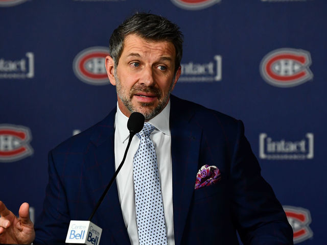 MONTREAL, QC - JANUARY 07: General manager of the Montreal Canadiens Marc Bergevin speaks with the media prior to the NHL game against the Minnesota Wild at the Bell Centre on January 7, 2019 in Montreal, Quebec, Canada. The Minnesota Wild defeated the Montreal Canadiens 1-0.