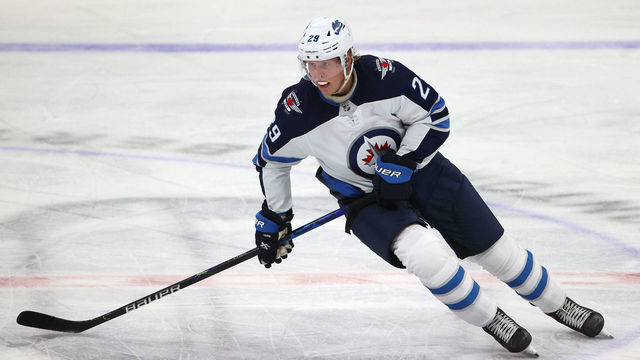 EDMONTON, ALBERTA - AUGUST 01: Patrik Laine #29 of the Winnipeg Jets skates during the second period of Game One of the Western Conference Qualification Round against the Calgary Flames prior to the 2020 NHL Stanley Cup Playoffs at Rogers Place on August 01, 2020 in Edmonton, Alberta.