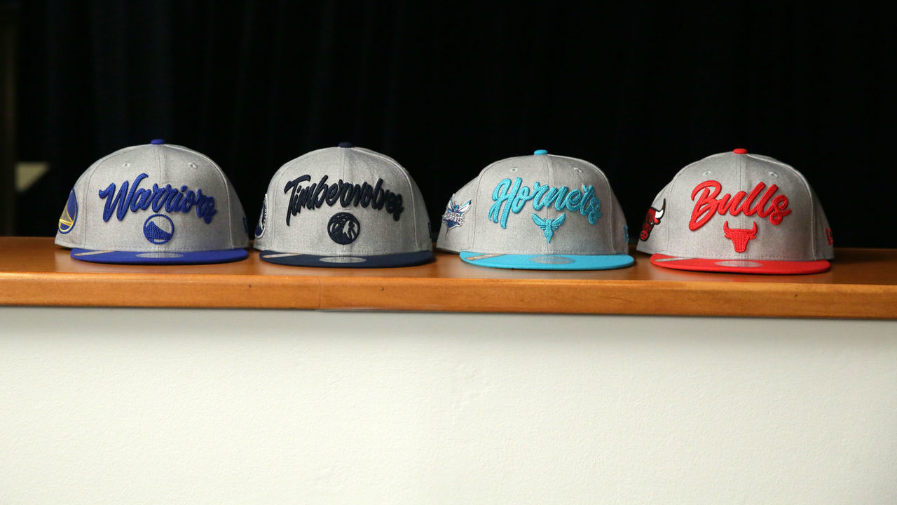 SECAUCUS, NJ - AUGUST 20: A view of the team hats of the Golden State Warriors, Minnesota Timberwolves, Charlotte Hornets and Charlotte Hornets during the 2020 NBA Draft Lottery on August 20, 2020 at the NBA Entertainment Studios in Secaucus, New Jersey. NOTE TO USER: User expressly acknowledges and agrees that, by downloading and/or using this photograph, user is consenting to the terms and conditions of the Getty Images License Agreement. Mandatory Copyright Notice: Copyright 2020 NBAE
