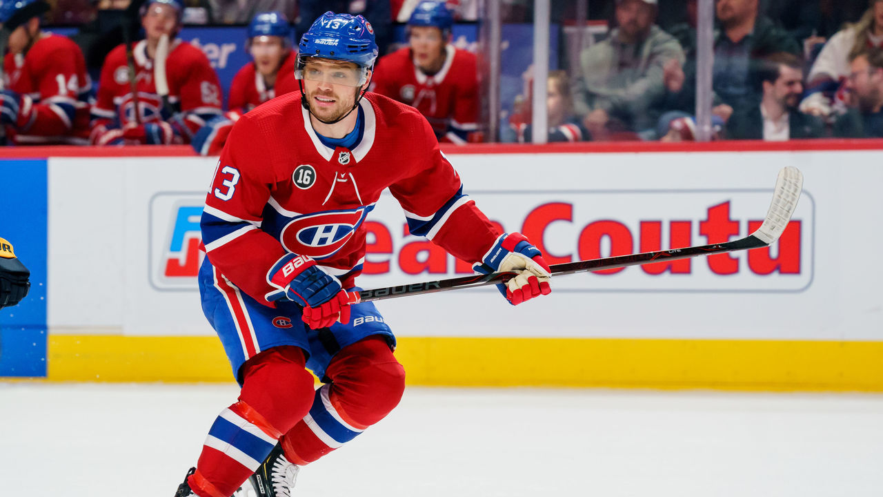 MONTREAL, QC - MARCH 10: Max Domi (13) of the Montreal Canadiens skates during the second period of the NHL game between the Nashville Predators and the Montreal Canadiens on March 10, 2020, at the Bell Centre in Montreal, QC