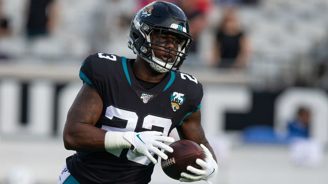 JACKSONVILLE, FL - DECEMBER 29: Jacksonville Jaguars Running Back Ryquell Armstead (23) runs with the ball during the game between the Indianapolis Colts and the Jacksonville Jaguars on December 29, 2019 at TIAA Bank Field in Jacksonville, Fl.