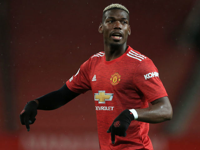 MANCHESTER, ENGLAND - OCTOBER 24: Paul Pogba of Man Utd gestures during the Premier League match between Manchester United and Chelsea at Old Trafford on October 24, 2020 in Manchester, United Kingdom. Sporting stadiums around the UK remain under strict restrictions due to the Coronavirus Pandemic as Government social distancing laws prohibit fans inside venues resulting in games being played behind closed doors.