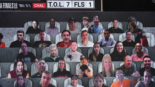 ORLANDO, FL - OCTOBER 6: A wide angle view of virtual fan boards during Game Four of the NBA Finals on October 6, 2020 at the AdventHealth Arena at ESPN Wide World Of Sports Complex in Orlando, Florida. NOTE TO USER: User expressly acknowledges and agrees that, by downloading and/or using this Photograph, user is consenting to the terms and conditions of the Getty Images License Agreement. Mandatory Copyright Notice: Copyright 2020 NBAE